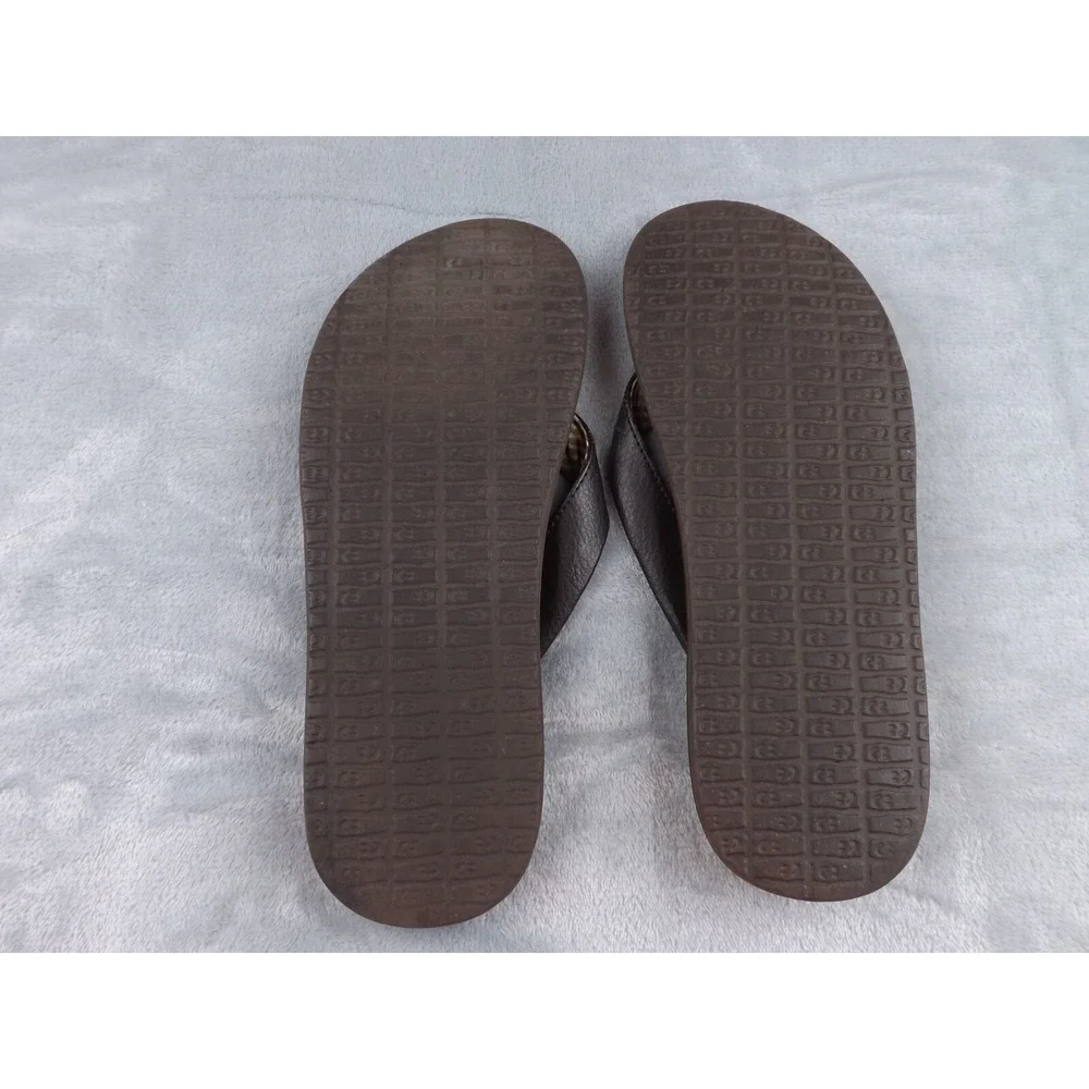 Sanuk Flip Flops Men's Size 7 Brown Sandals‎ Casual Beach